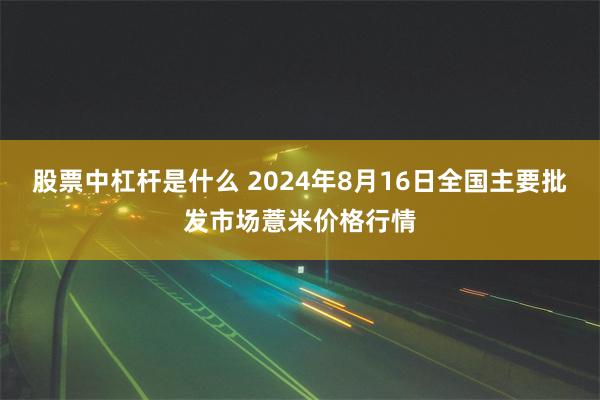 股票中杠杆是什么 2024年8月16日全国主要批发市场薏米价格行情