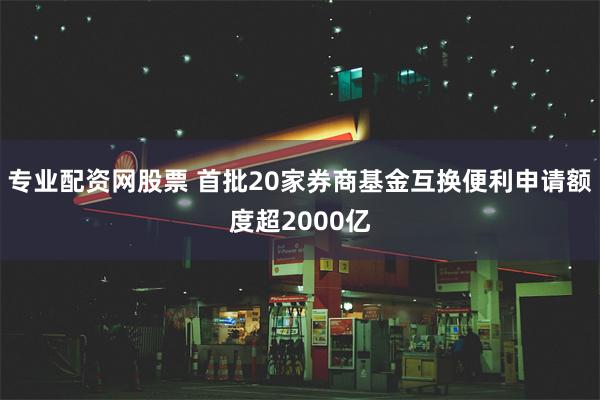 专业配资网股票 首批20家券商基金互换便利申请额度超2000亿